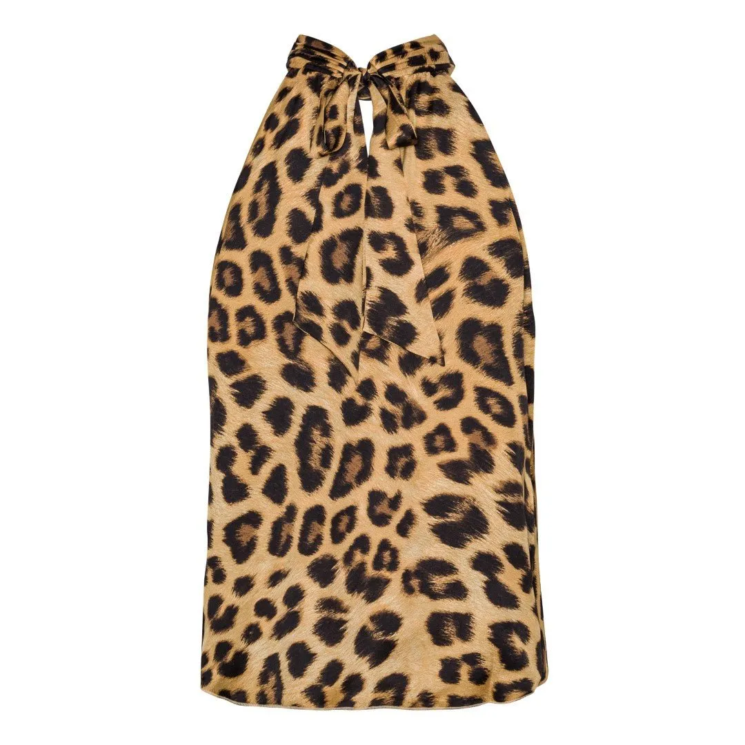 Ava Leopard Print Halter Neck Top