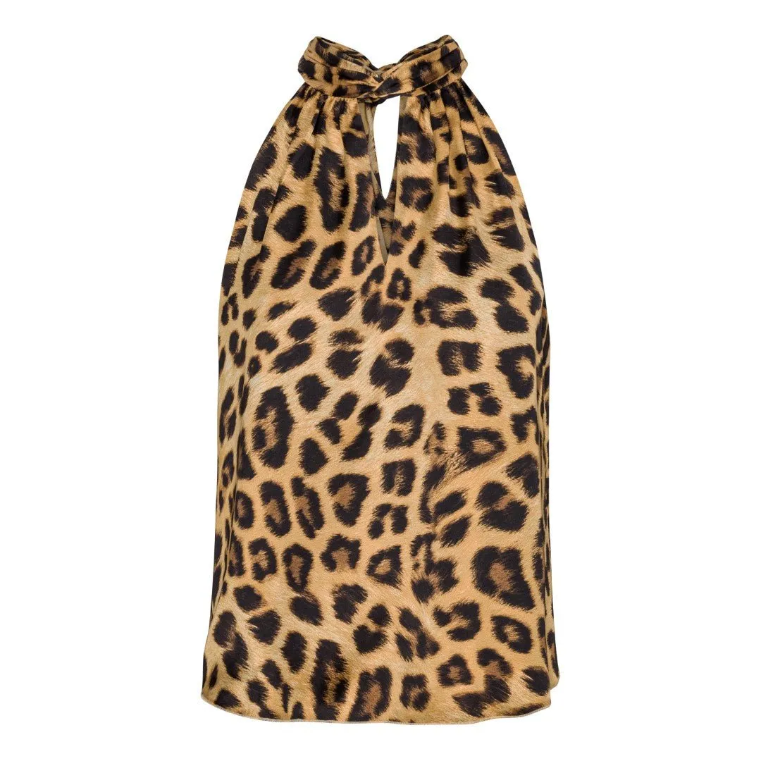 Ava Leopard Print Halter Neck Top
