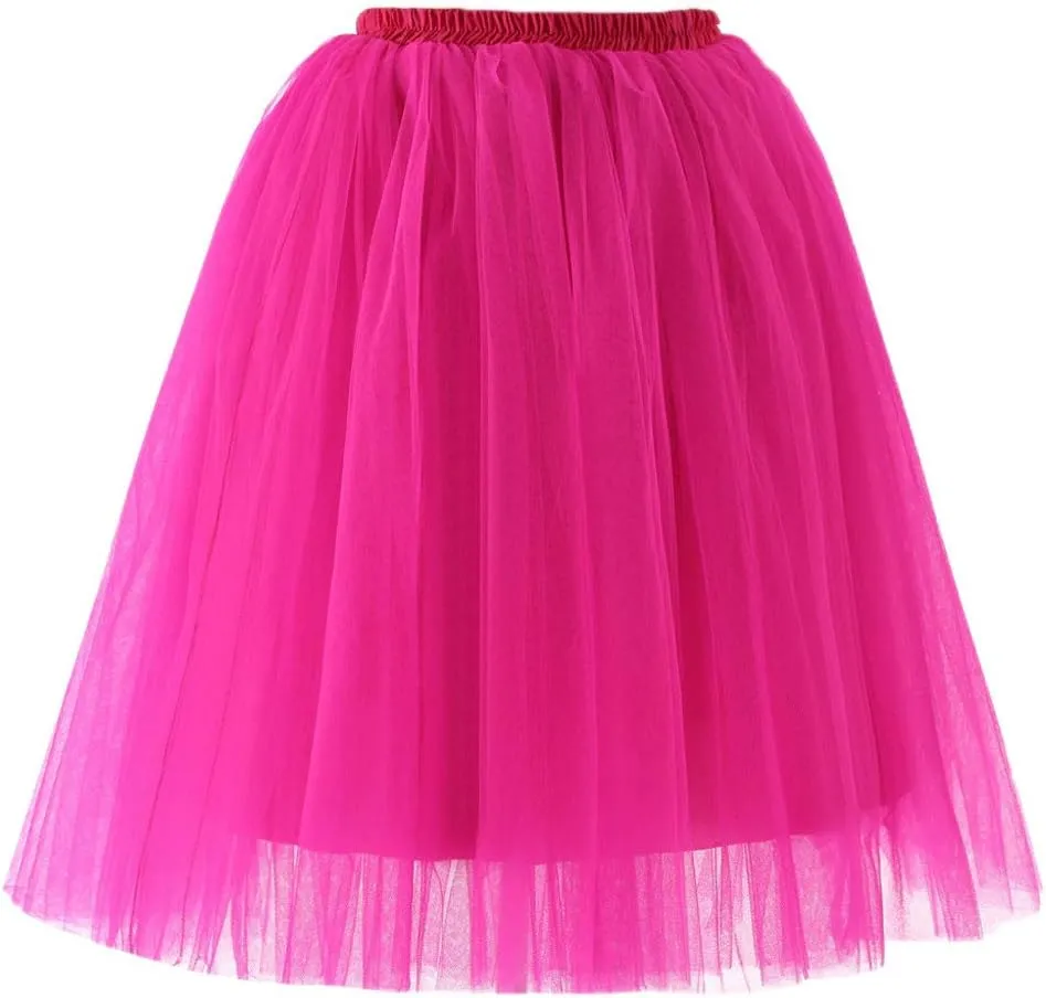 Bubble Skirt Ballet Tulle Tutu Mesh Skirts Tutus for Women 50S Vintage Dance Skirts Petticoat Midi Pleated Skirt