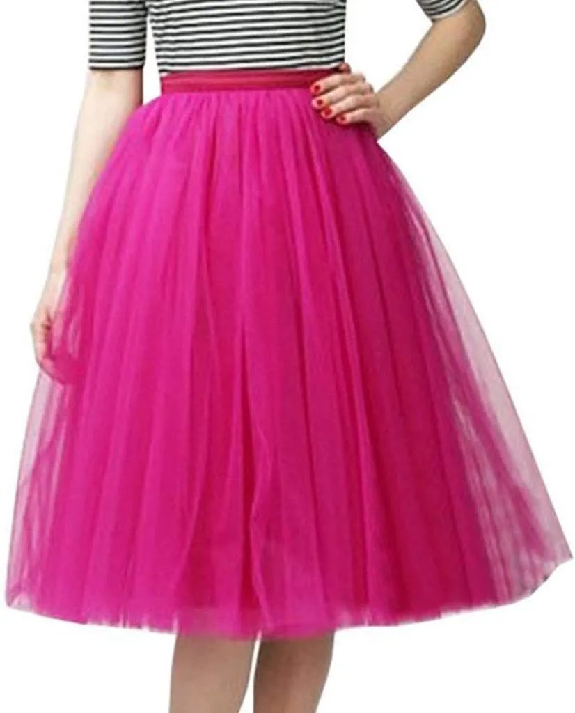Bubble Skirt Ballet Tulle Tutu Mesh Skirts Tutus for Women 50S Vintage Dance Skirts Petticoat Midi Pleated Skirt