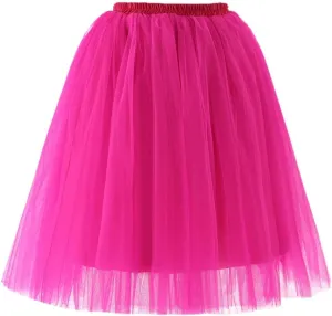 Bubble Skirt Ballet Tulle Tutu Mesh Skirts Tutus for Women 50S Vintage Dance Skirts Petticoat Midi Pleated Skirt