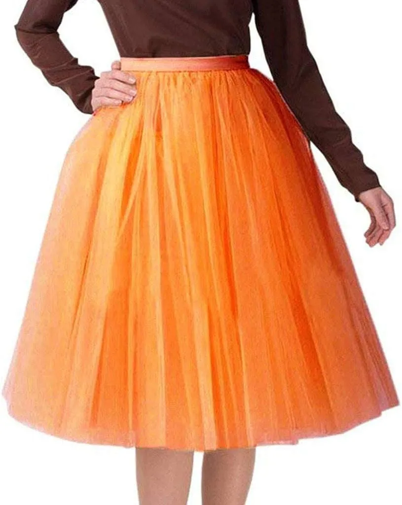 Bubble Skirt Ballet Tulle Tutu Mesh Skirts Tutus for Women 50S Vintage Dance Skirts Petticoat Midi Pleated Skirt