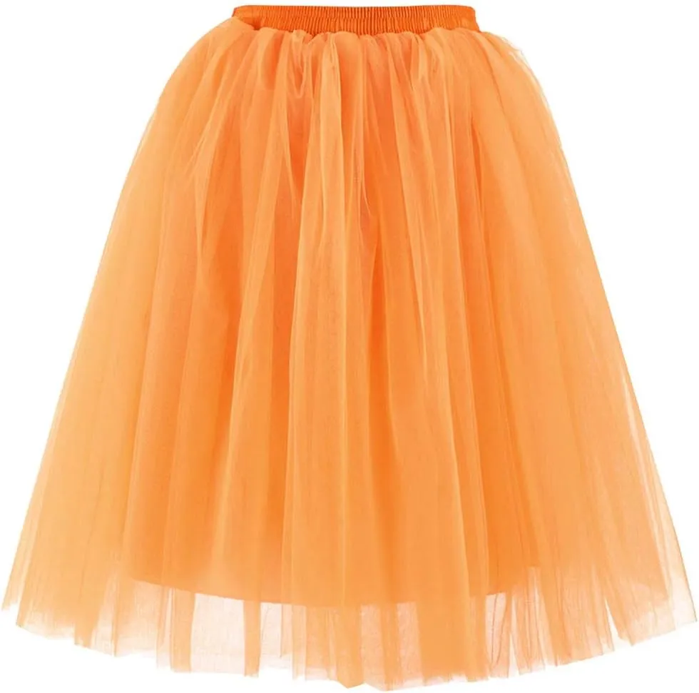 Bubble Skirt Ballet Tulle Tutu Mesh Skirts Tutus for Women 50S Vintage Dance Skirts Petticoat Midi Pleated Skirt