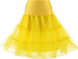 FlekmanArt Women's Petticoat Skirt Adult Puffy Tutu Skirt Tulle Midi Knee Length Skirt Underskirt Underskirts for Cosplay
