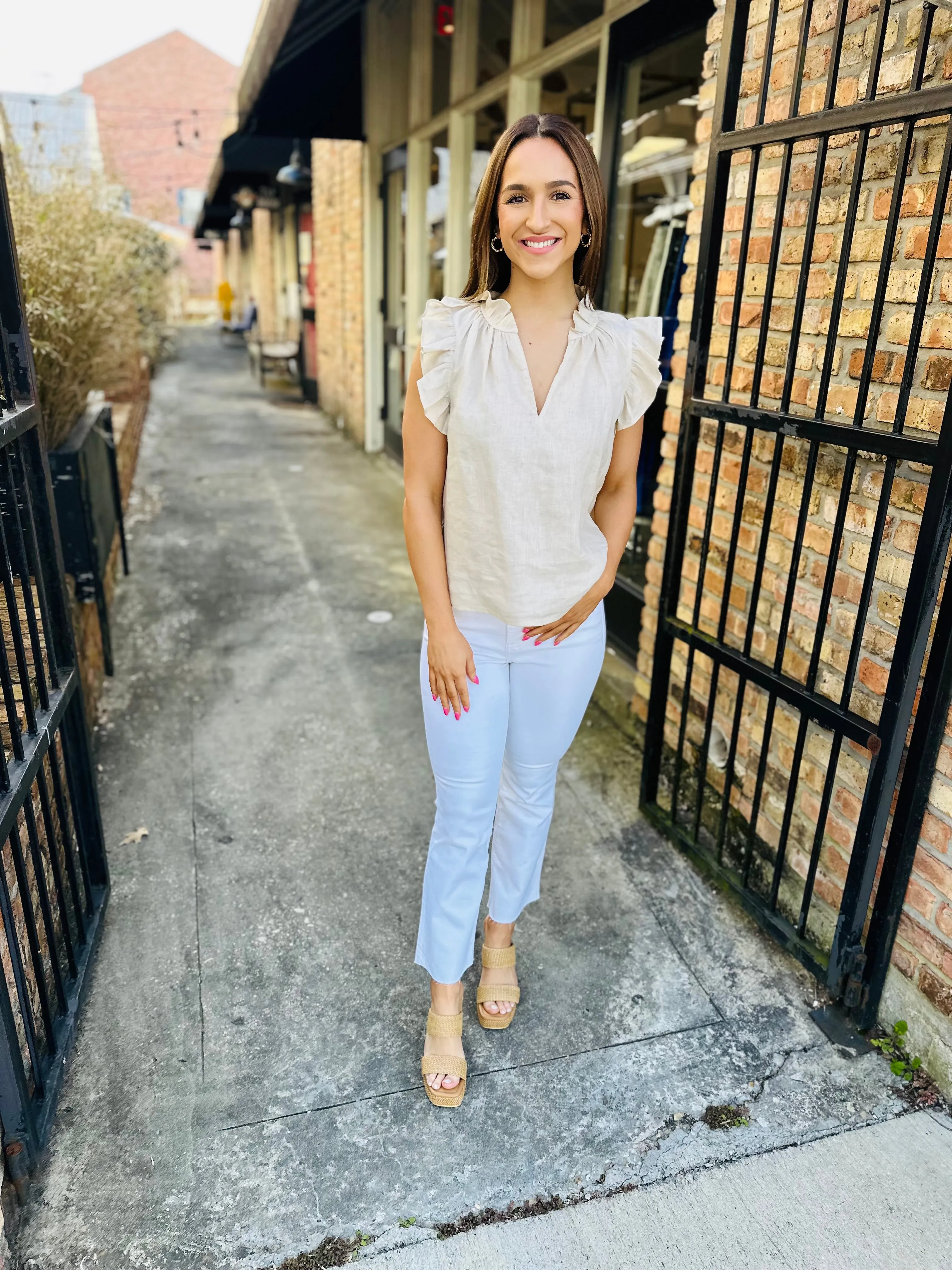 Heidi Linen Top-Natural