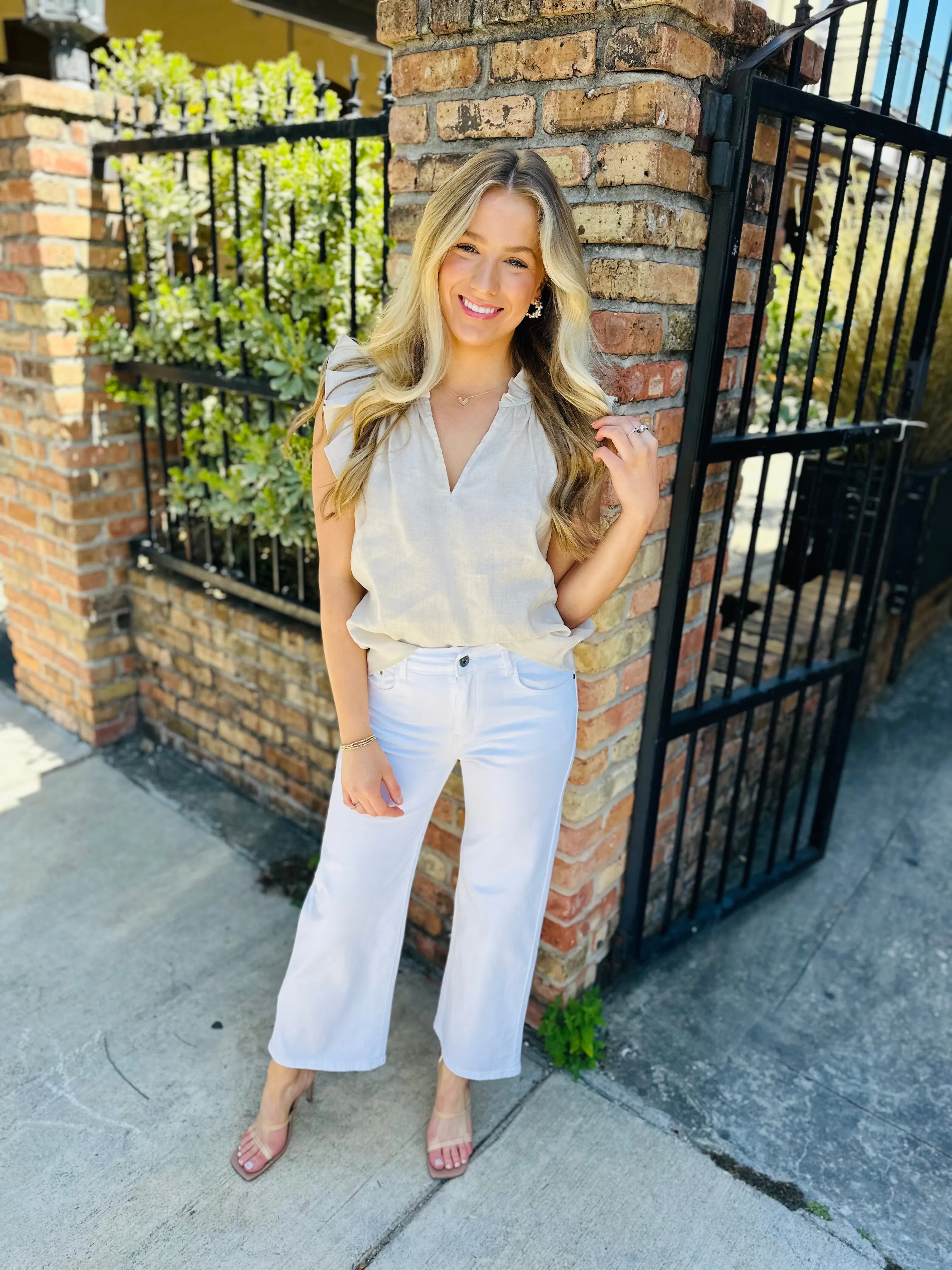 Heidi Linen Top-Natural