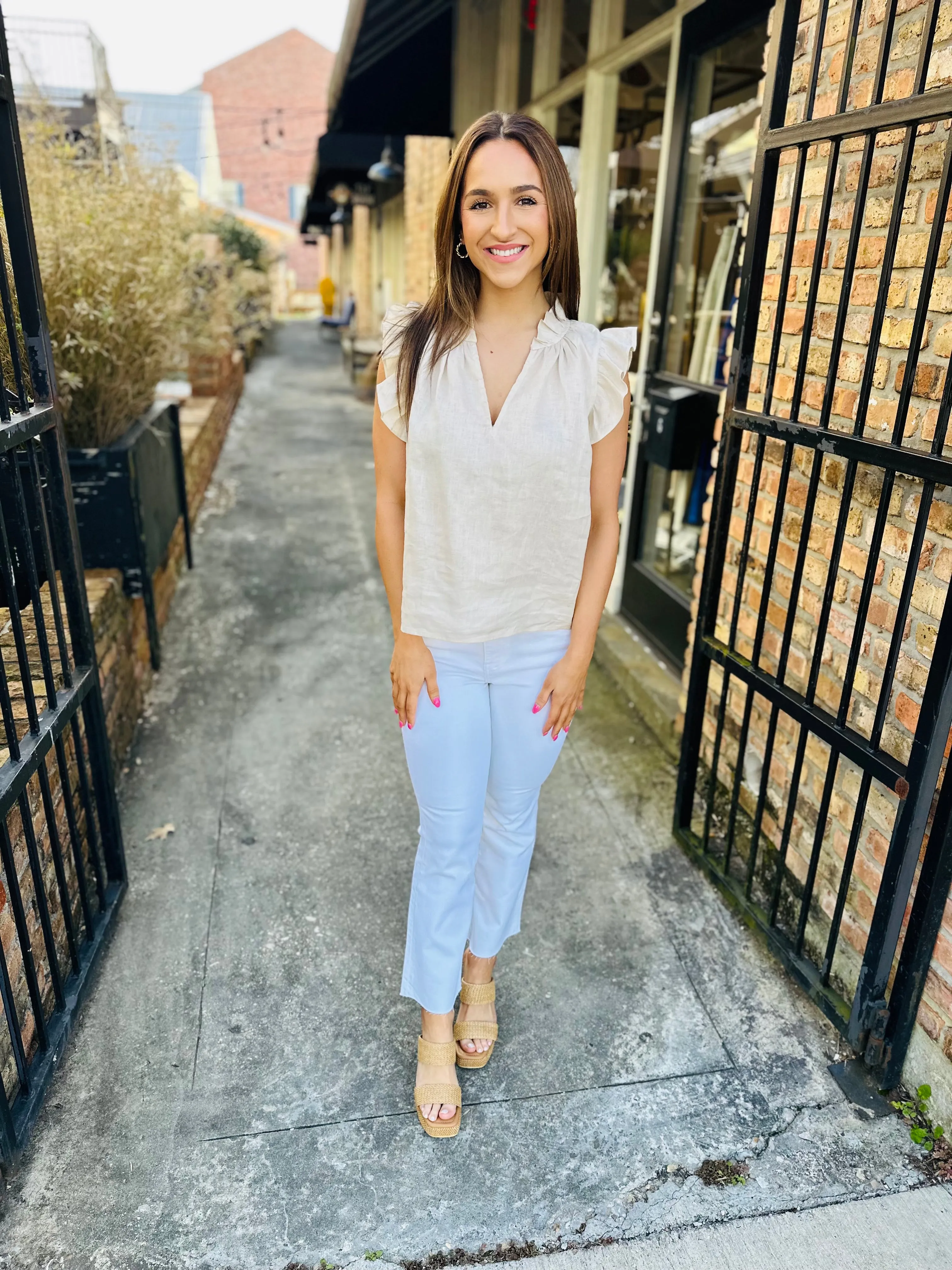 Heidi Linen Top-Natural