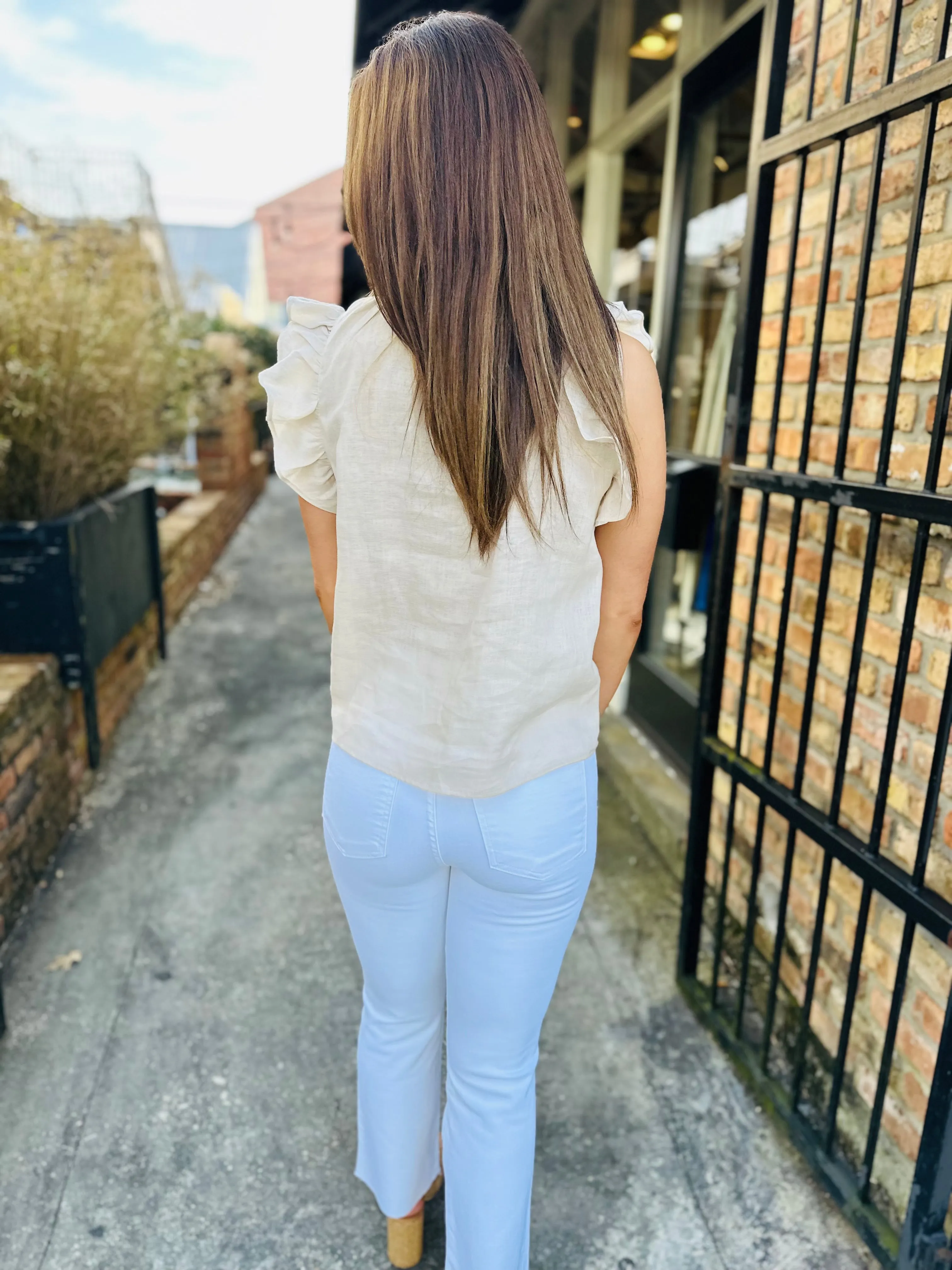 Heidi Linen Top-Natural