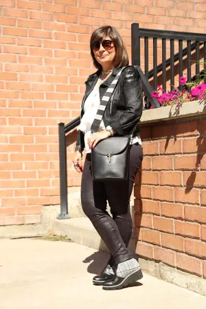 Purse With Color Block Strap