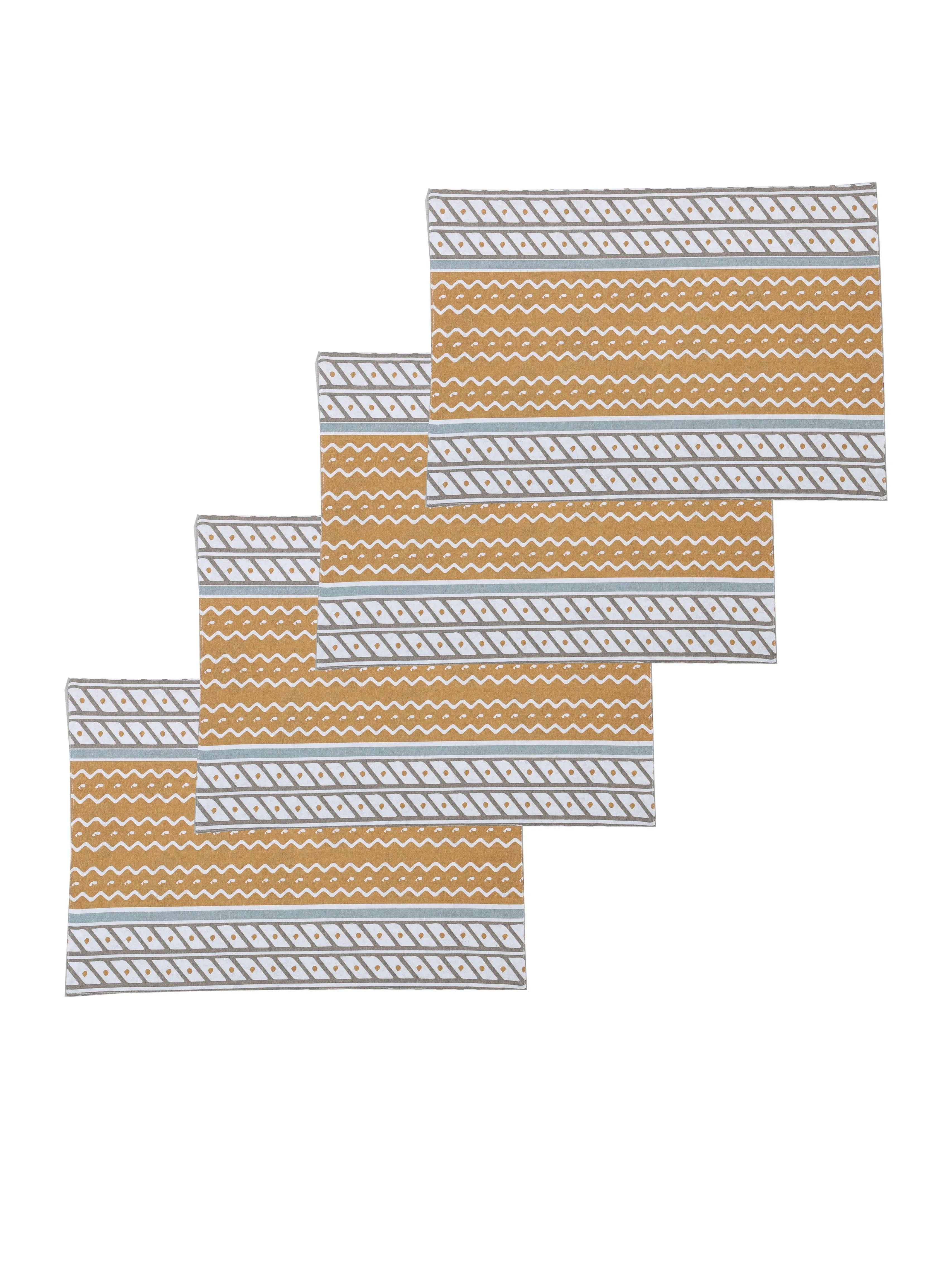 Sarovar - Set Of 4 Placemats (Beige)