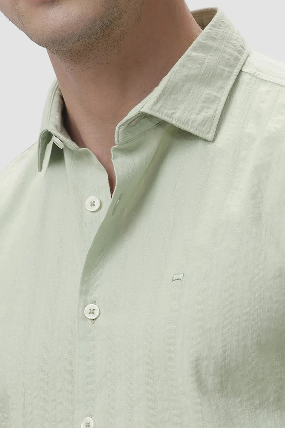 Slim Fit Cotton Seersucker Dobby Shirt