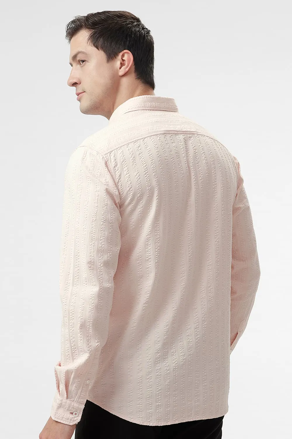 Slim Fit Cotton Seersucker Dobby Shirt