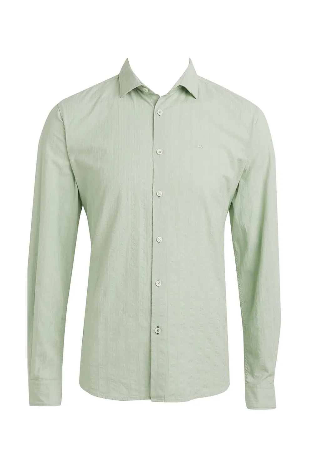 Slim Fit Cotton Seersucker Dobby Shirt