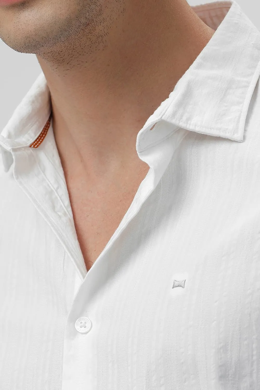 Slim Fit Cotton Seersucker Dobby Shirt