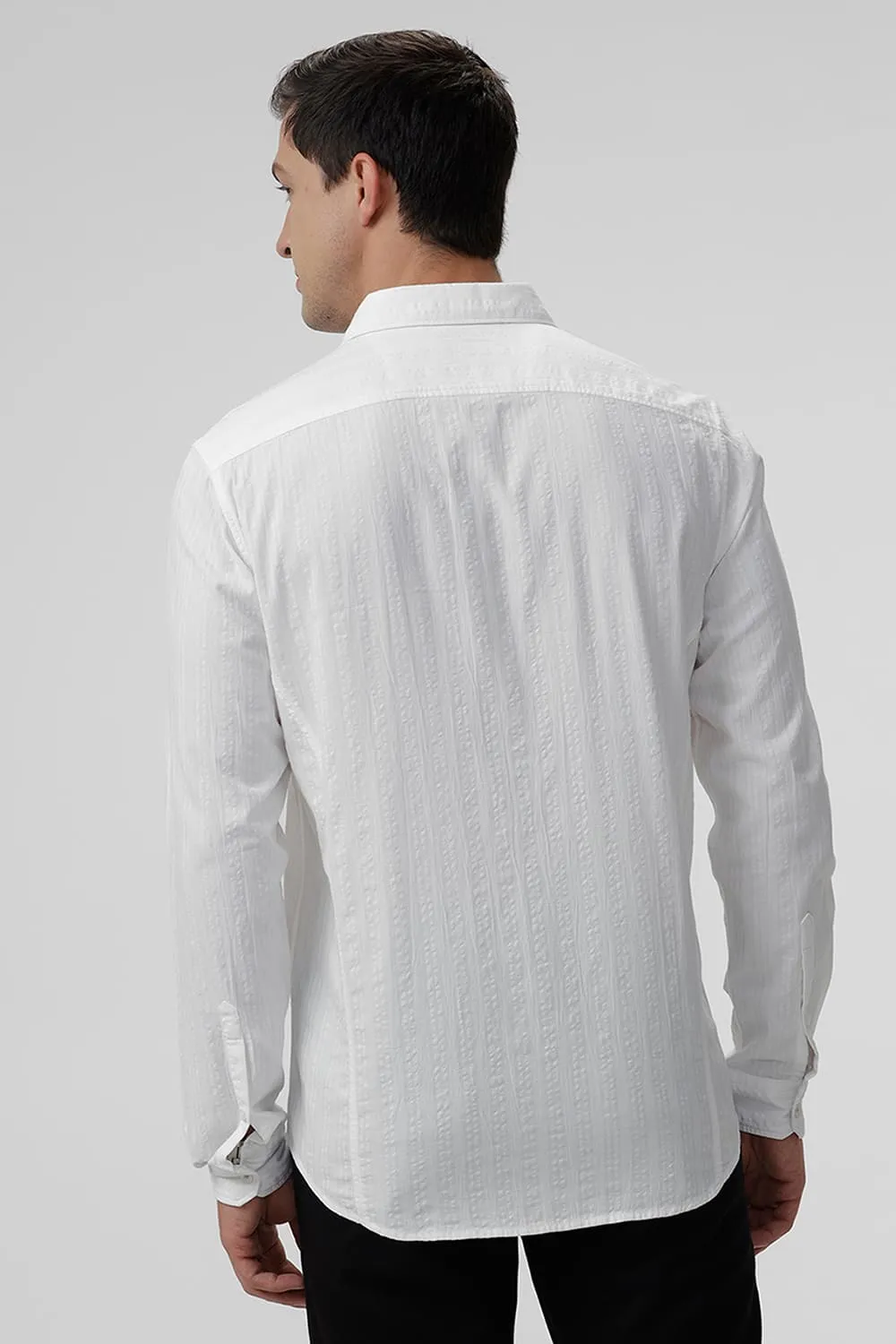 Slim Fit Cotton Seersucker Dobby Shirt