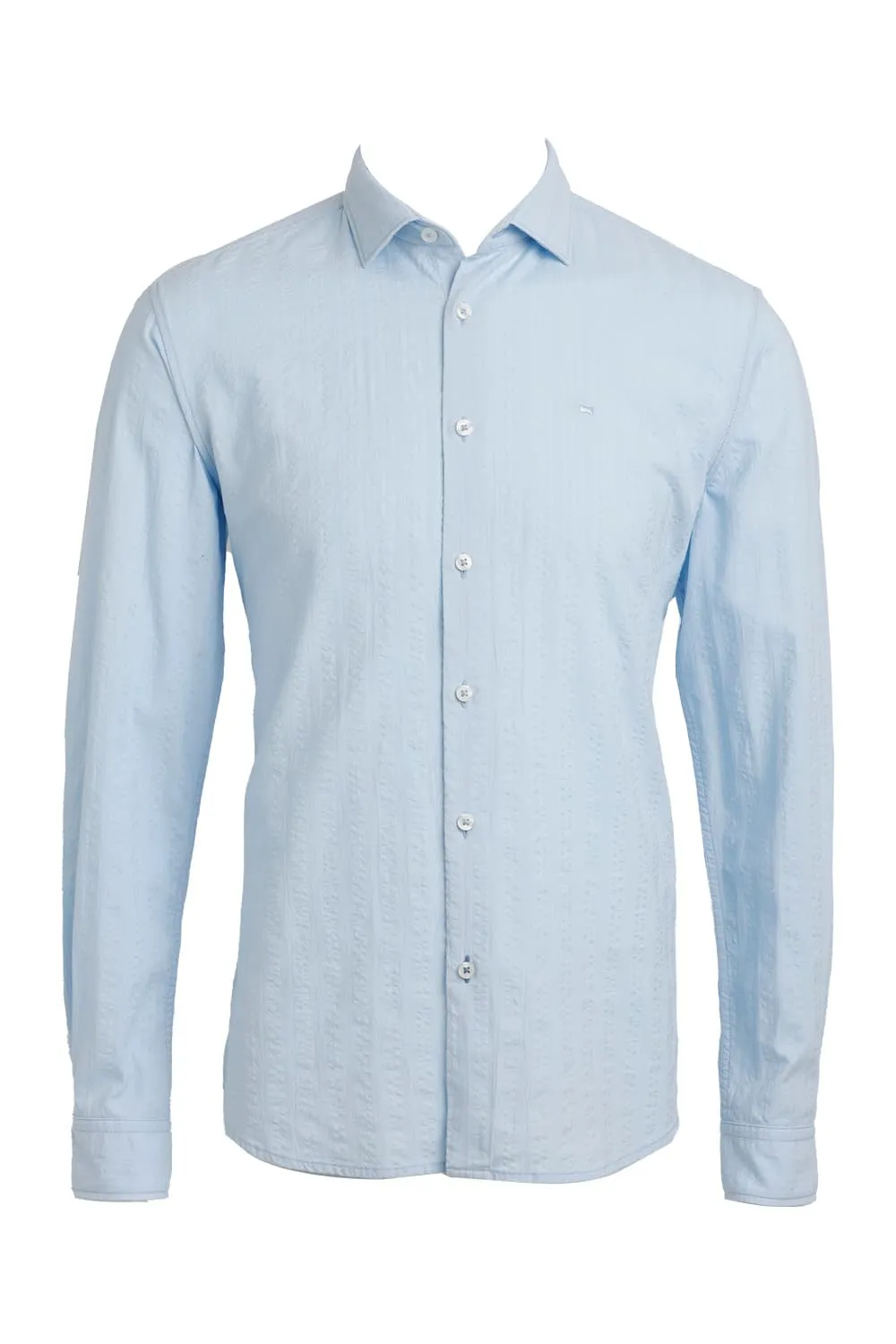 Slim Fit Cotton Seersucker Dobby Shirt