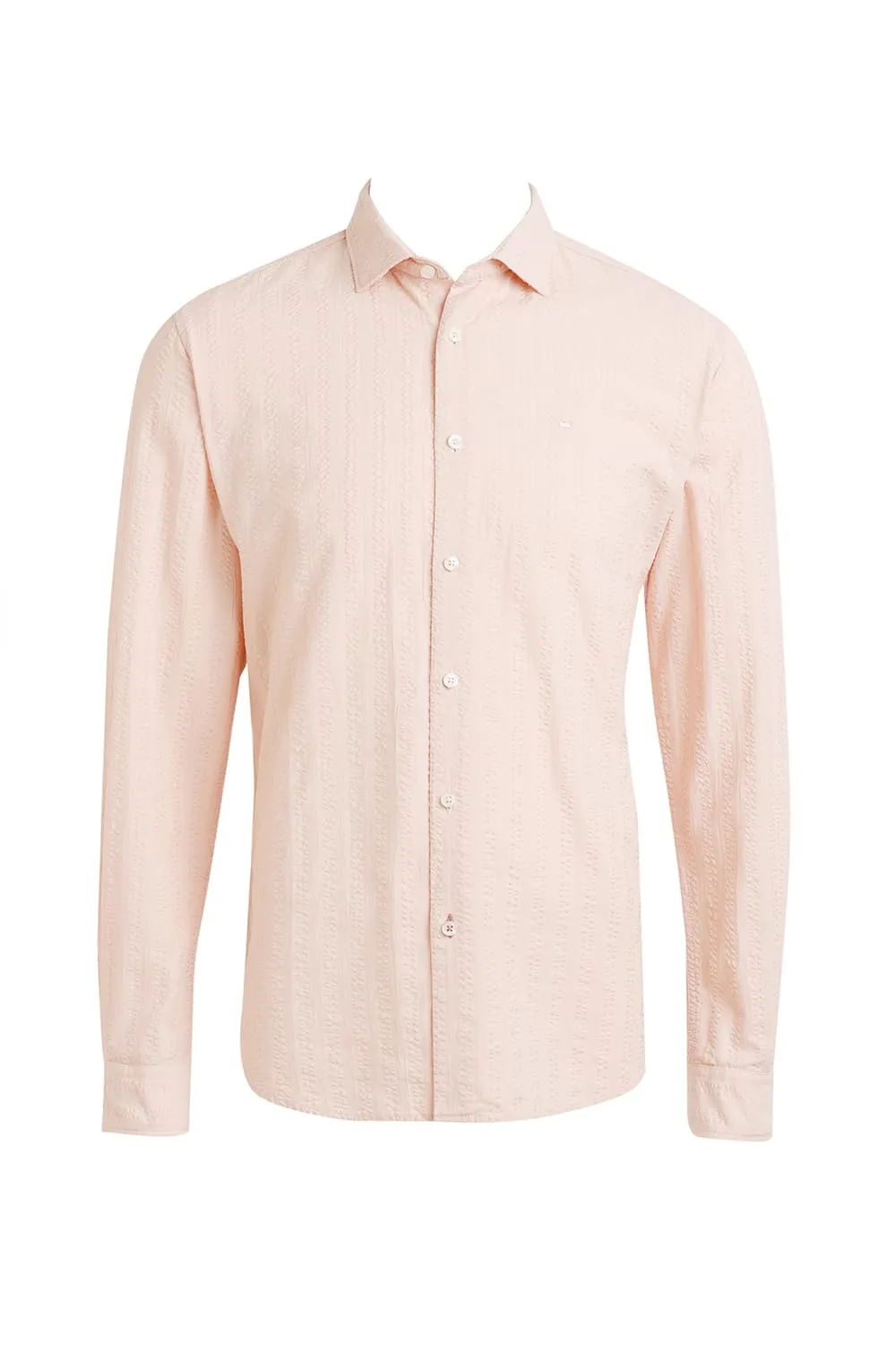 Slim Fit Cotton Seersucker Dobby Shirt