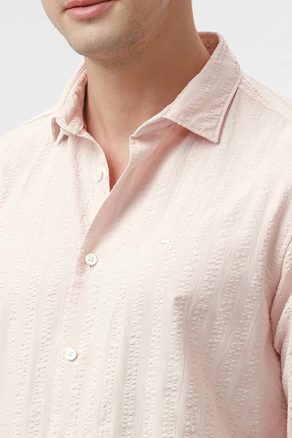 Slim Fit Cotton Seersucker Dobby Shirt