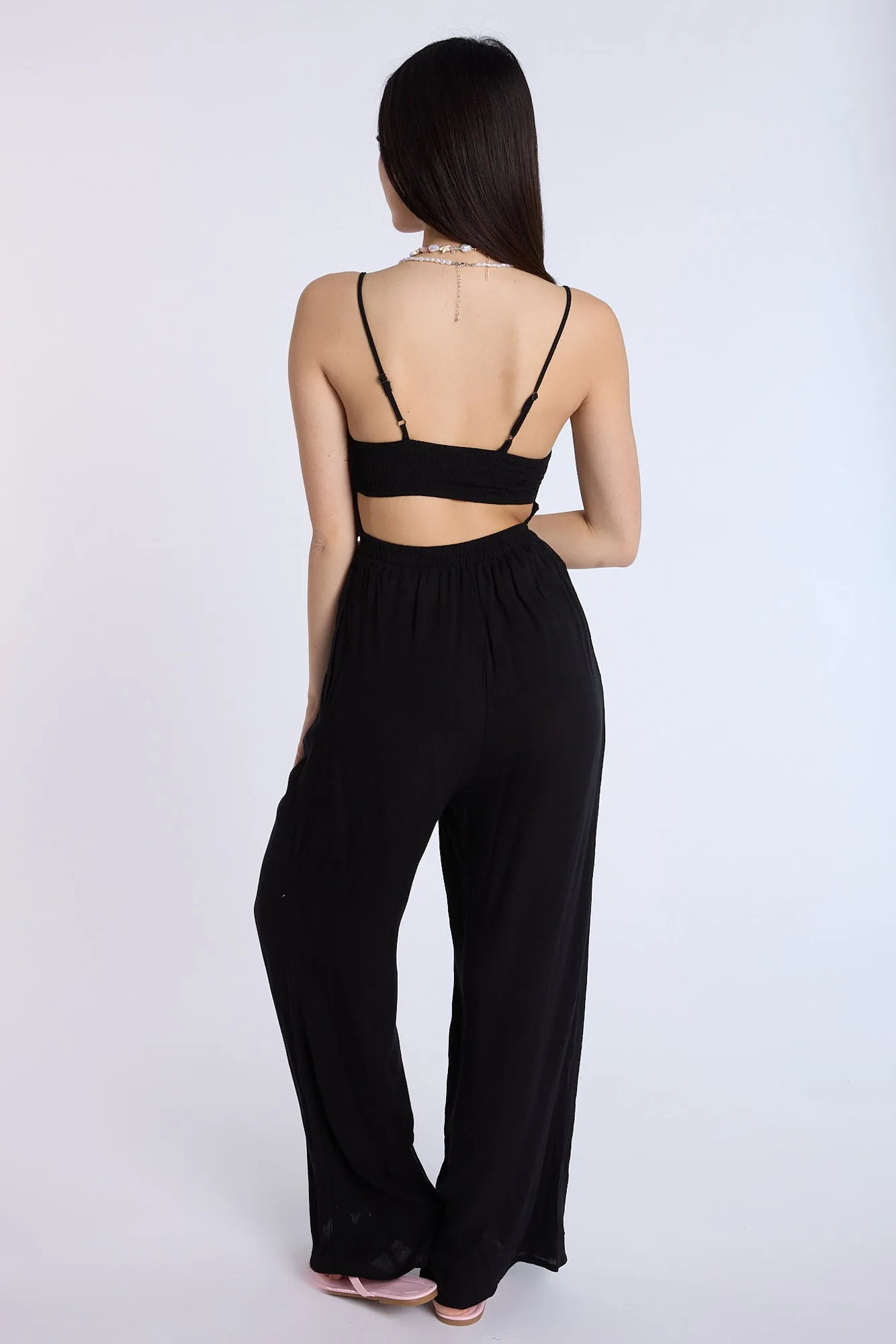 Smocked Waist Jumpsuit