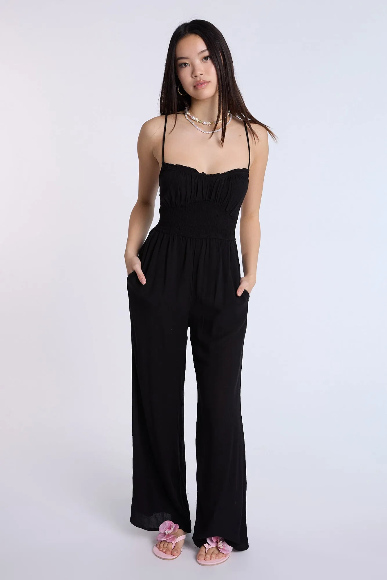 Smocked Waist Jumpsuit
