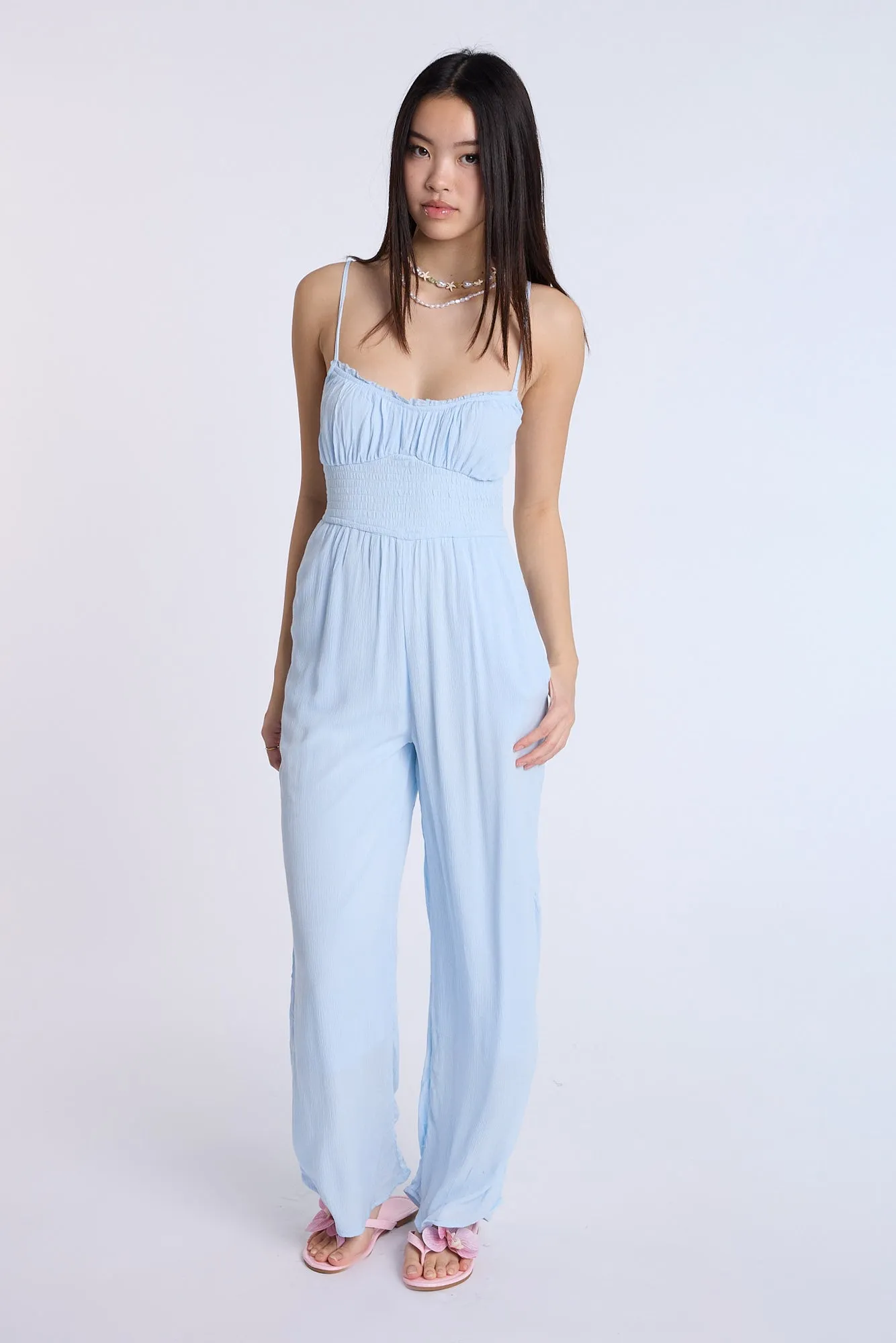 Smocked Waist Jumpsuit