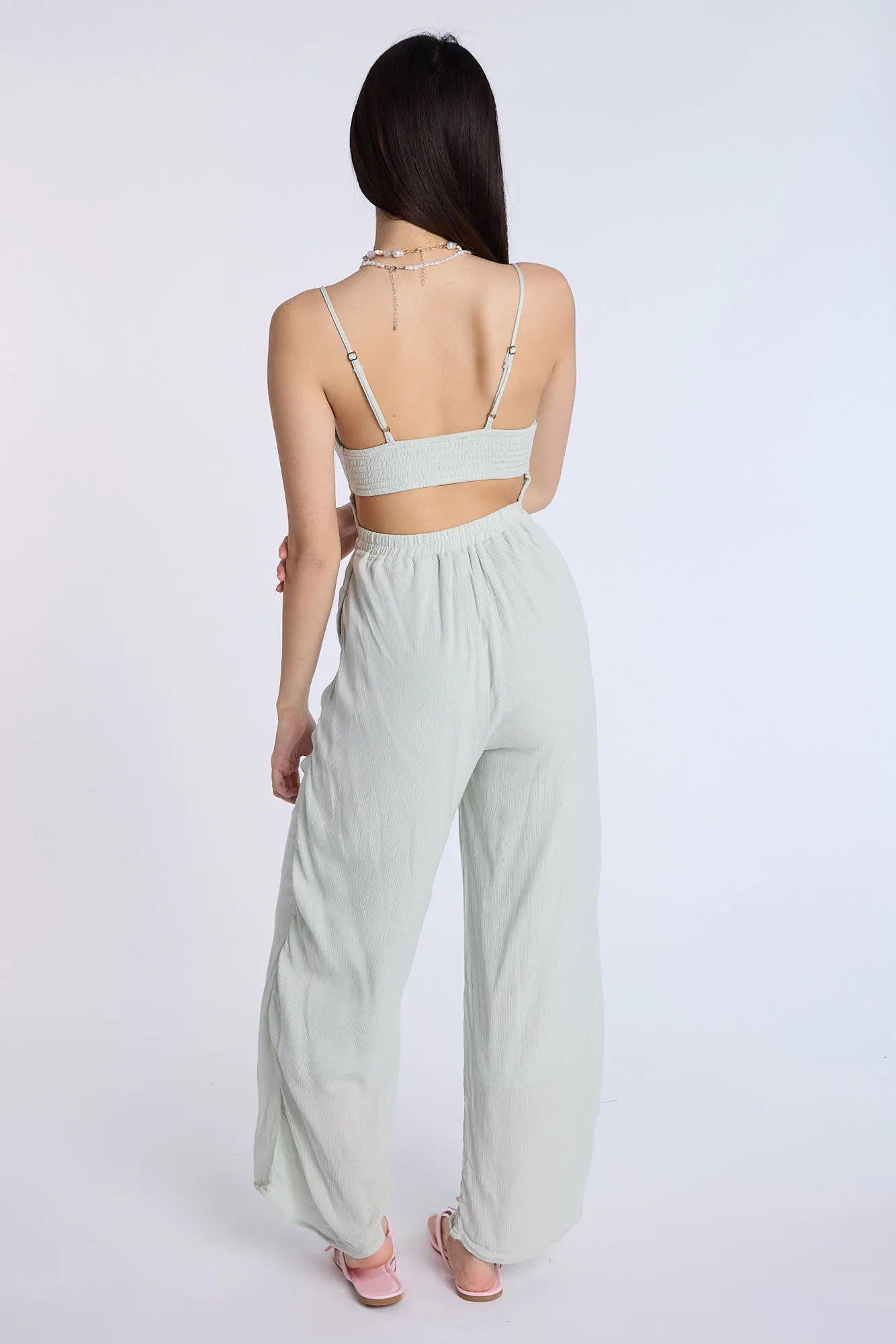 Smocked Waist Jumpsuit