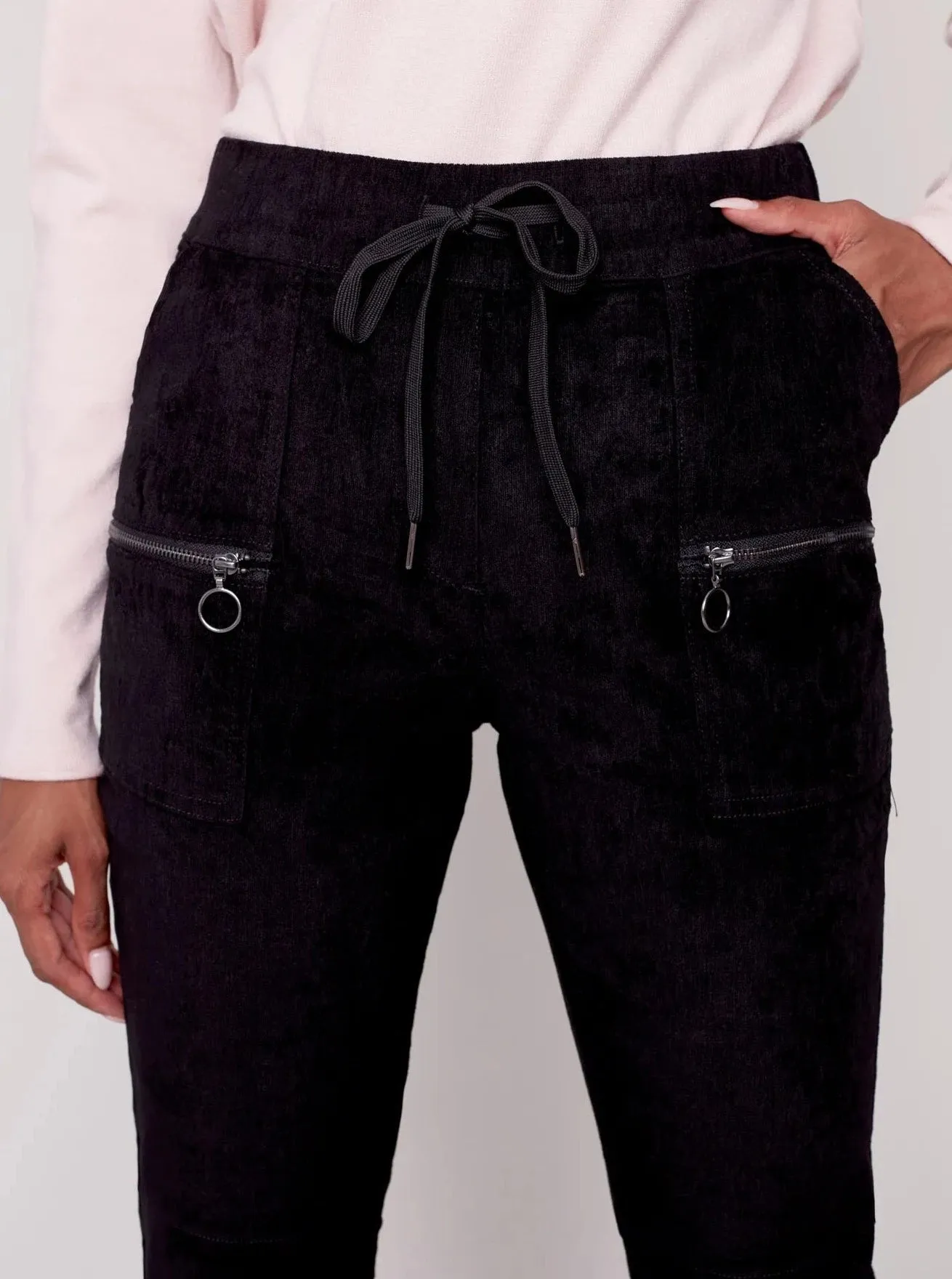 Stretchy Corduroy Jogger [Black-C5438]