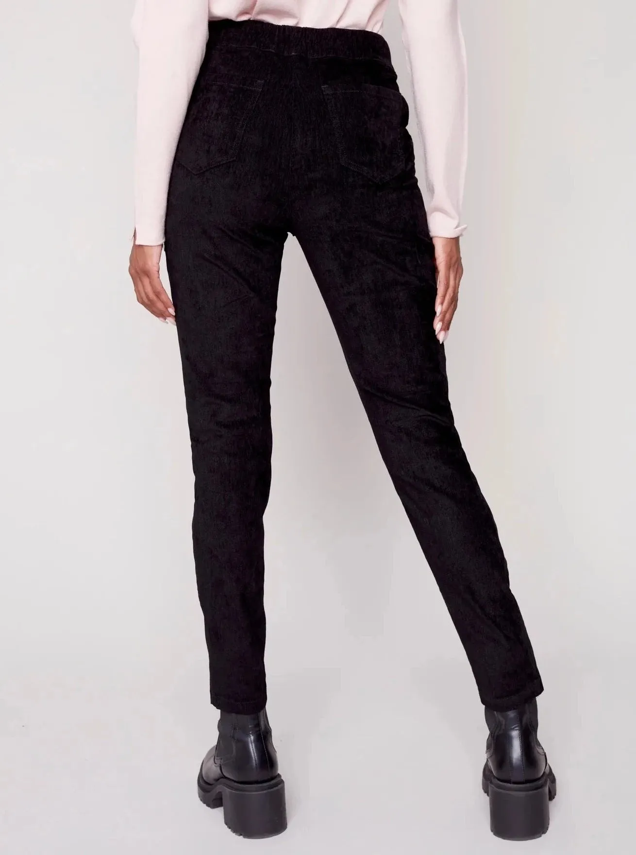 Stretchy Corduroy Jogger [Black-C5438]