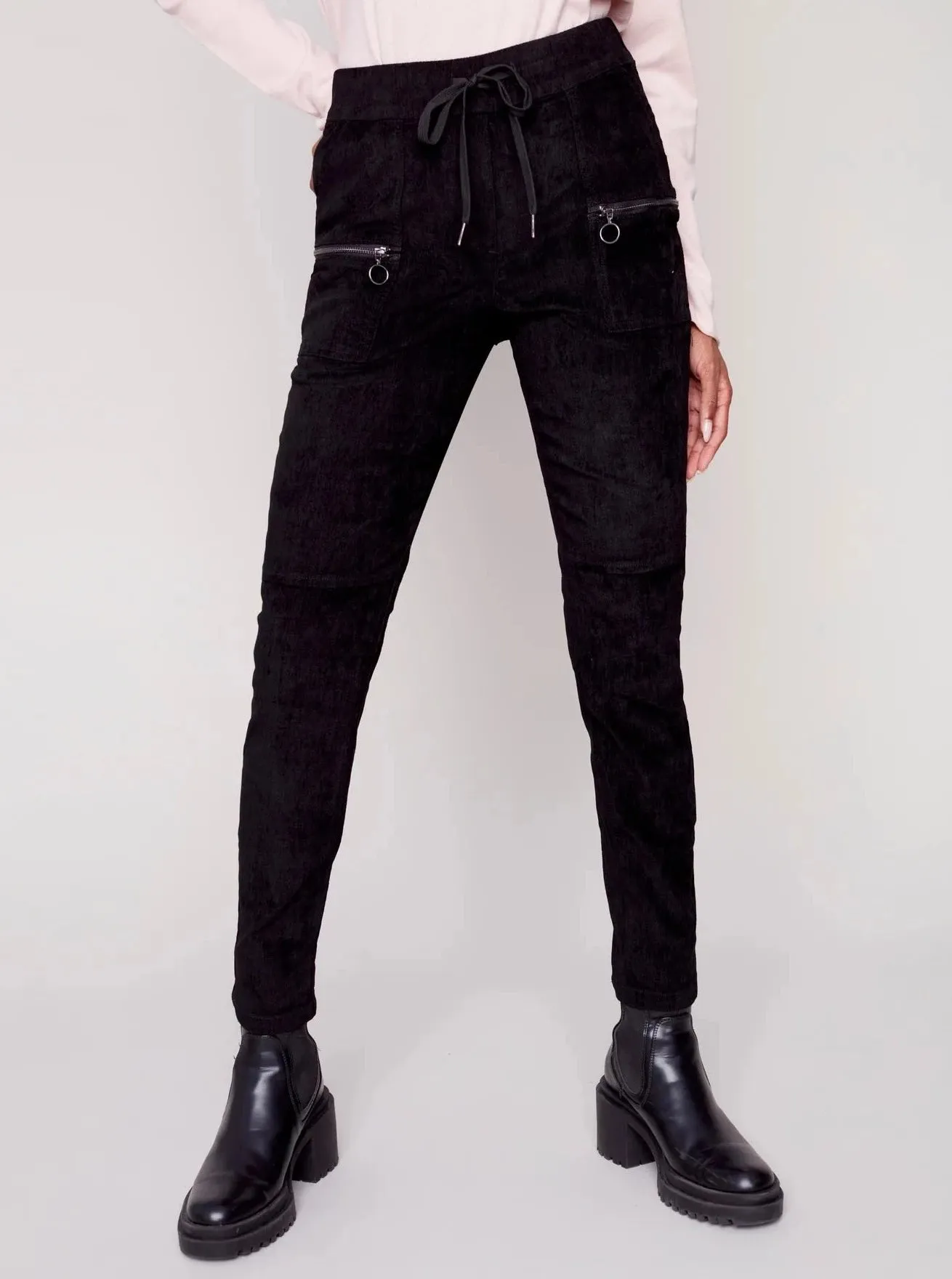 Stretchy Corduroy Jogger [Black-C5438]