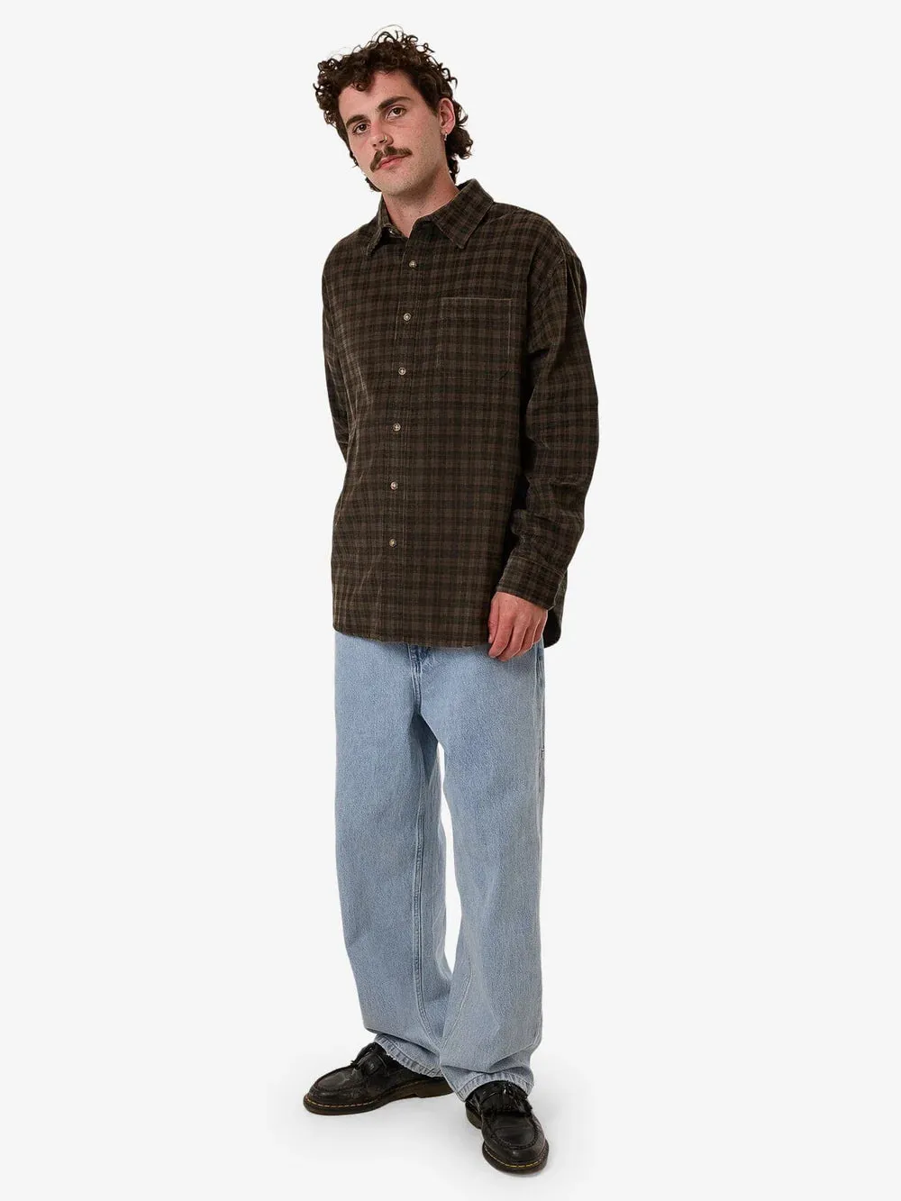Thrills Union Cord Check L/S Shirt Falcon