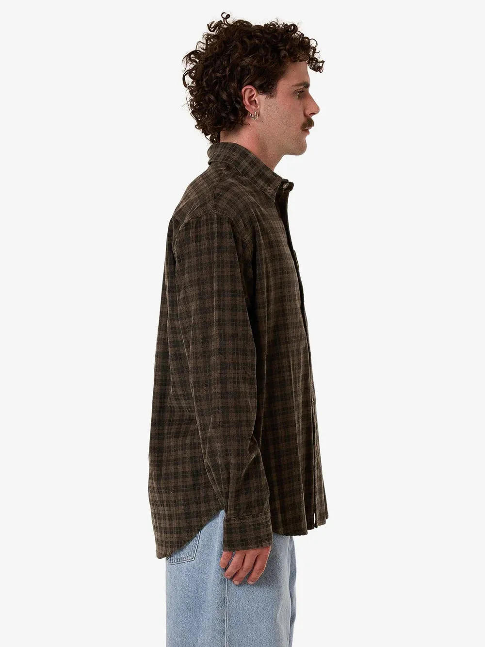 Thrills Union Cord Check L/S Shirt Falcon