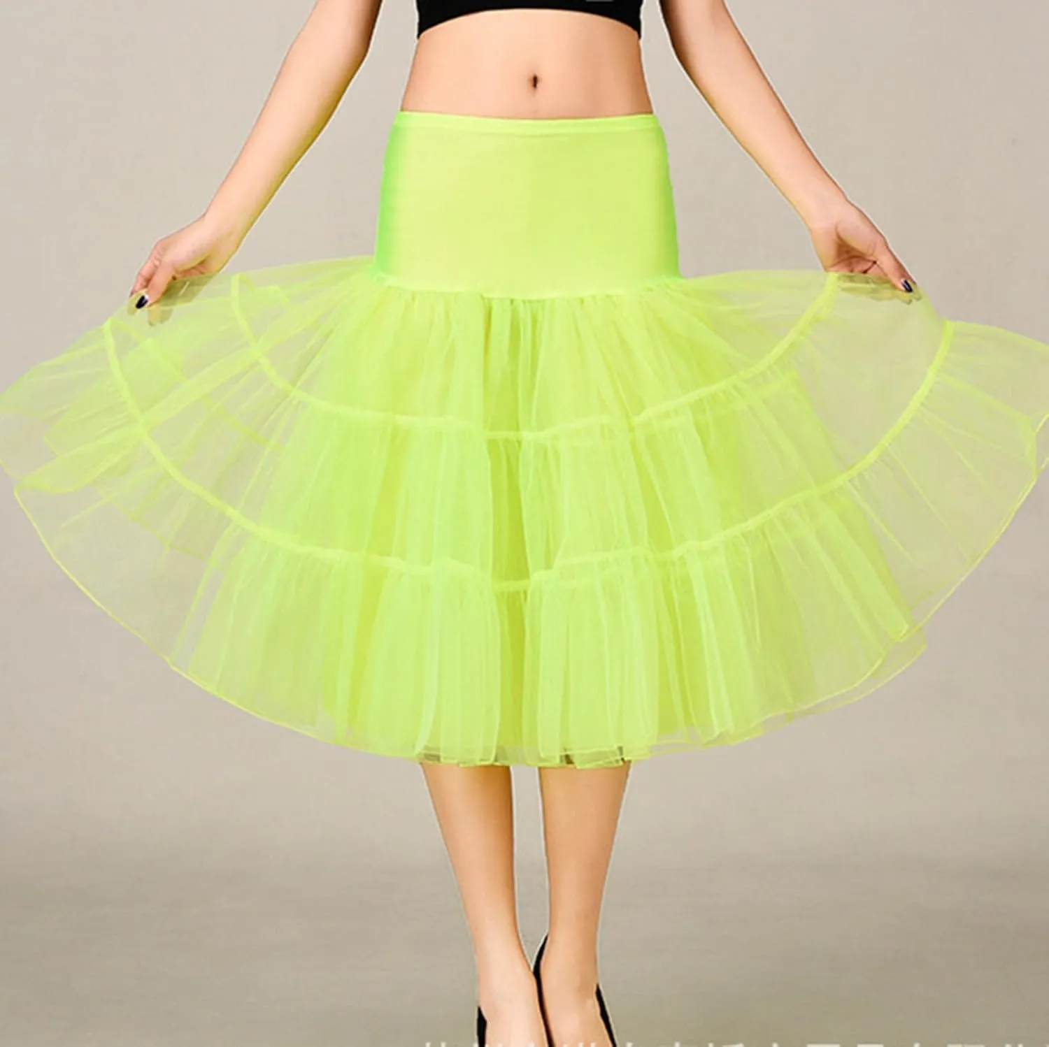 Tutu Skirts for Women Tulle Midi Knee Length Skirt Dress Adult Puffy Tutu Skirt Layered Ballet Tulle Pettiskirts