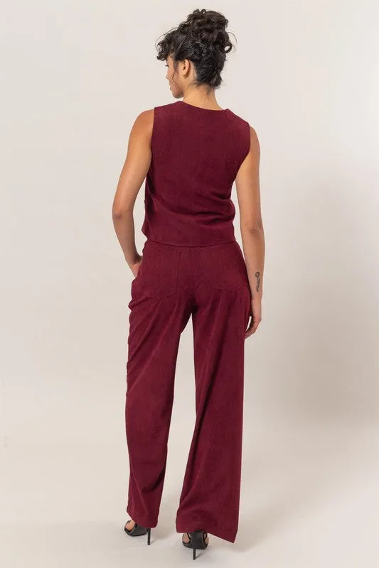 Wine Colored Corduroy Pants
