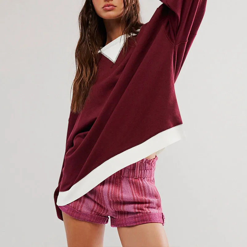 Women's Color Block Pullover Top